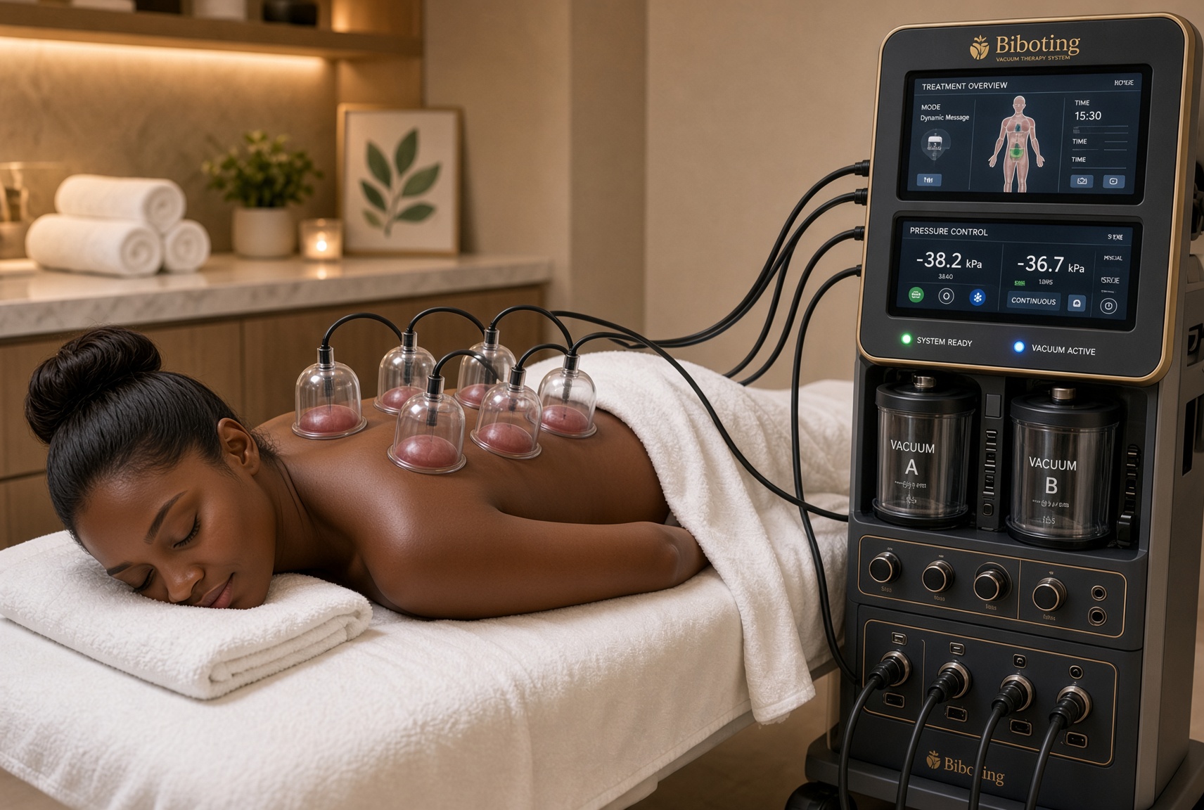 a lady having her massage